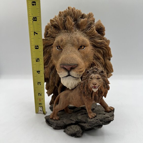 Vintage Majestic Lions Bust & Full Body RARE Statue Collectible Wildlife Decor - Picture 9 of 13